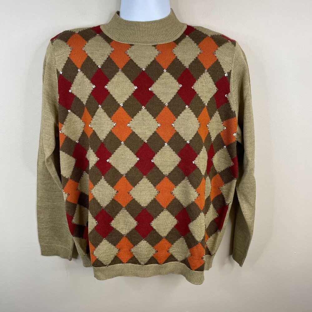 Vintage Argyle Old Money Sweater XLarge Academia Preppy Wool Blend Hong‎ Kong